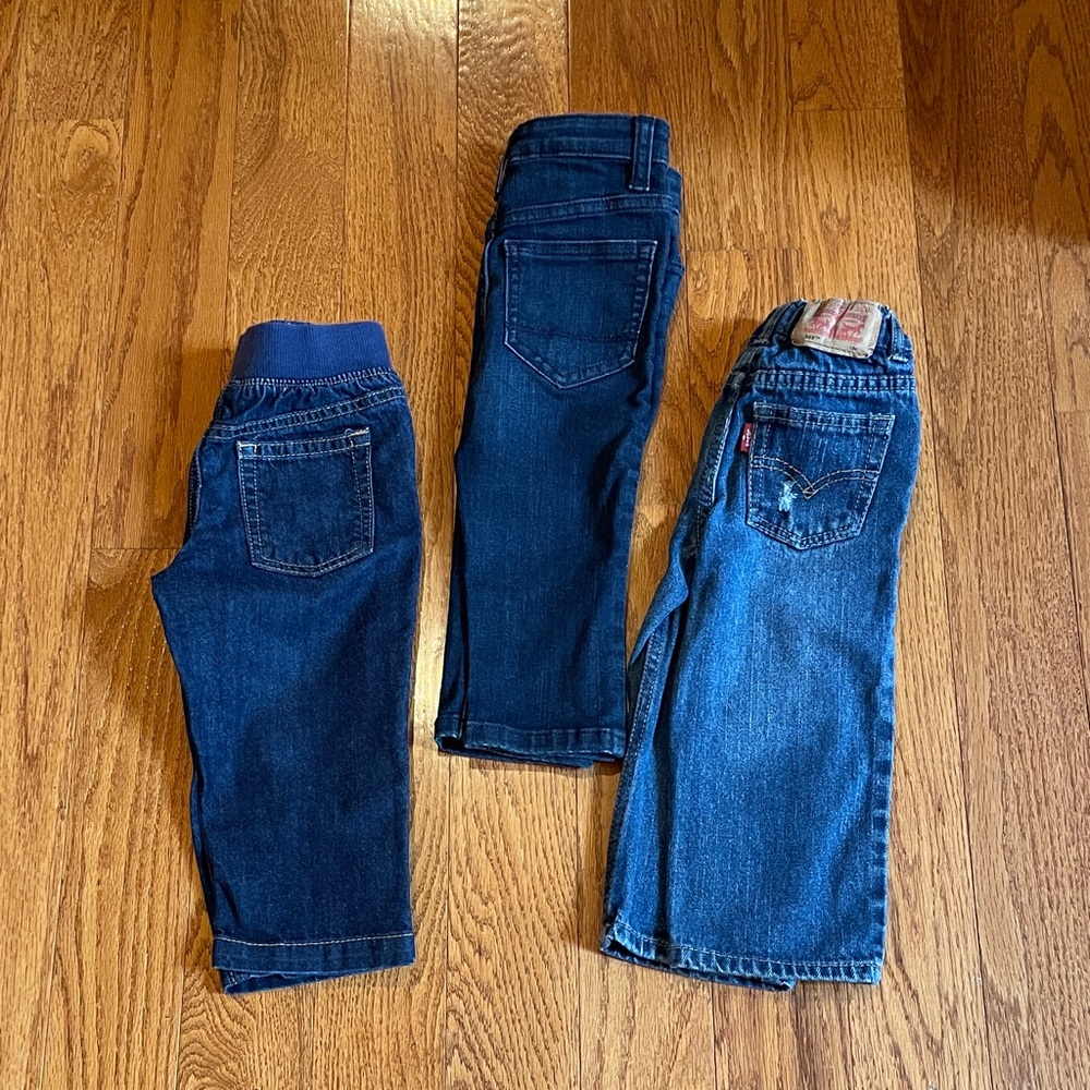 Levi's Baby Boy/Girl 18 month Jean Bundle of 3 pair.  Levi’s,Carter’s, Cat Jack